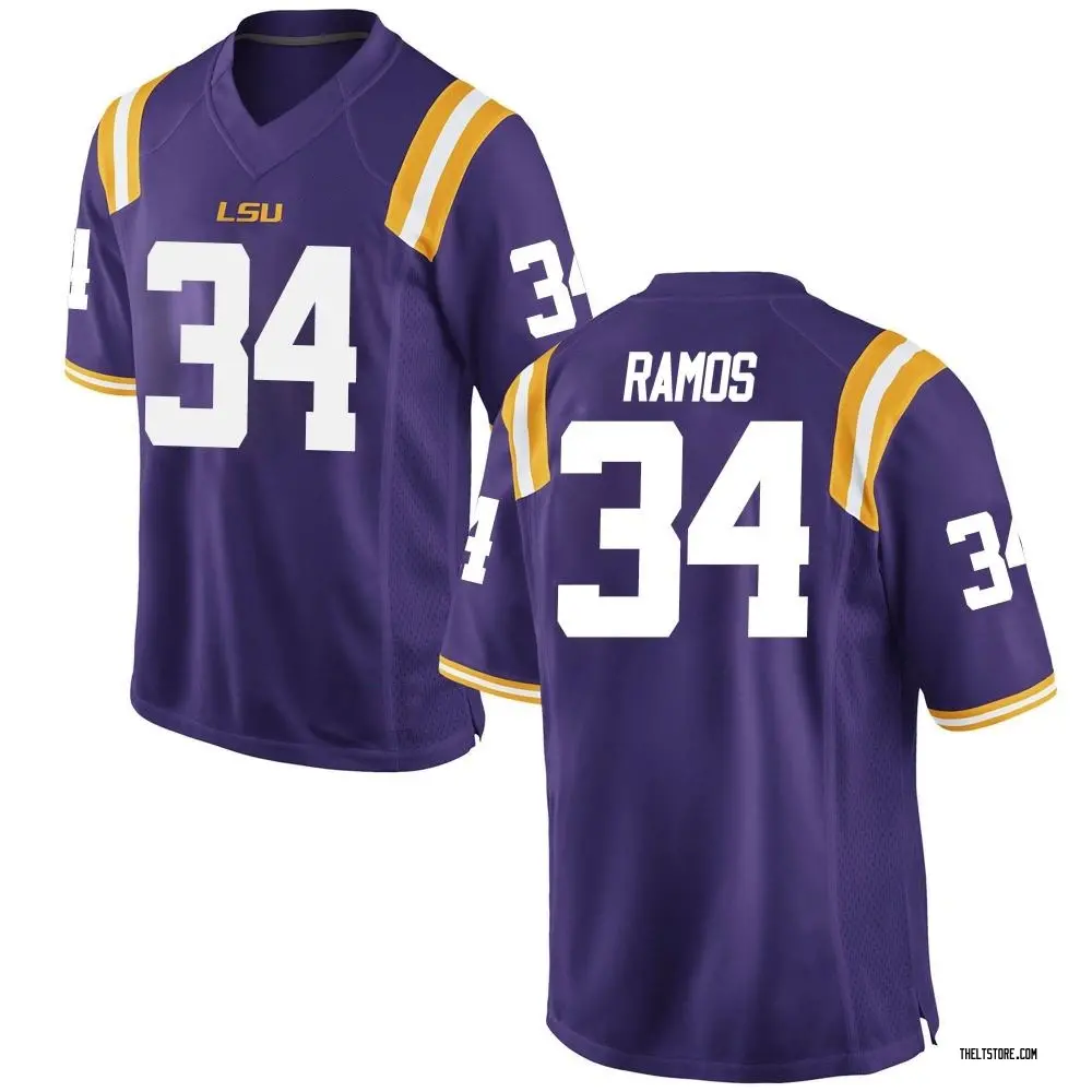 Purple Game Men's Damian Ramos LSU Tigers Football College Jersey