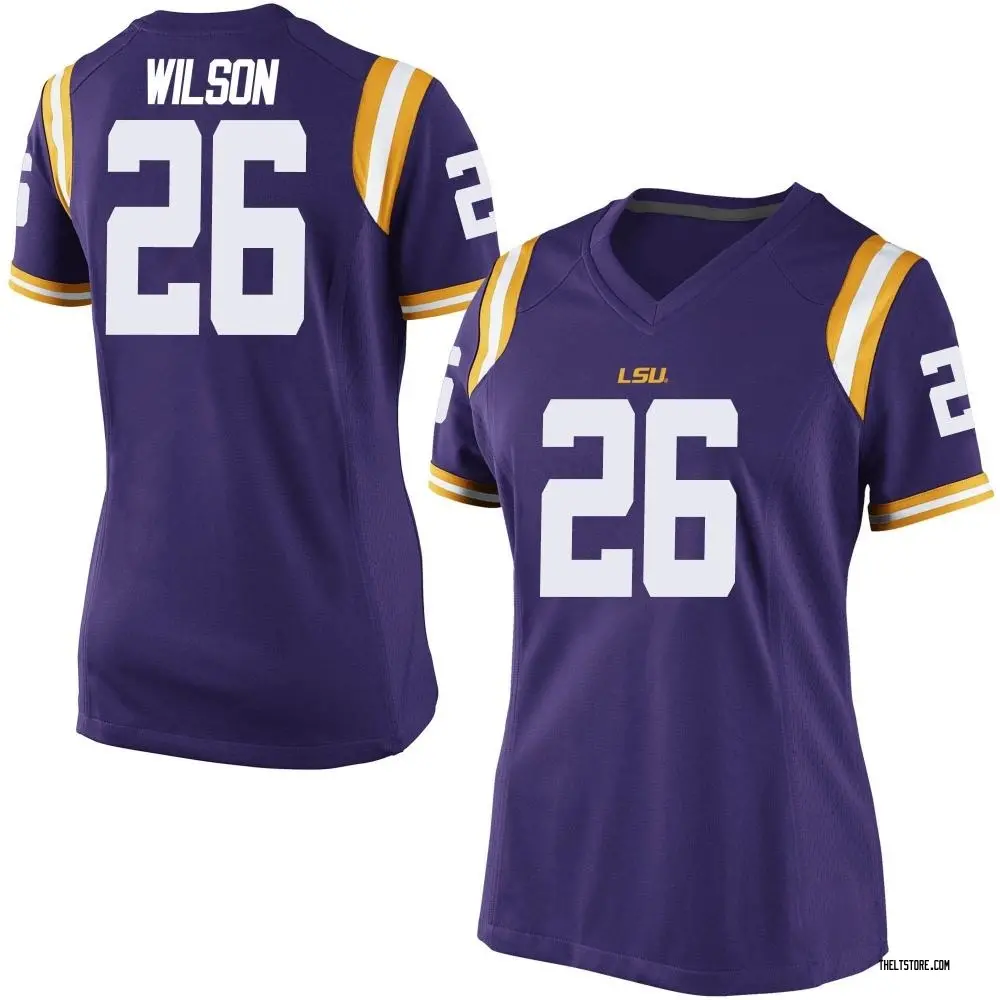 Purple Game Women's Quad Wilson LSU Tigers Football College Jersey