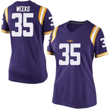 Purple Game Women's Zach Weeks LSU Tigers Football College Jersey