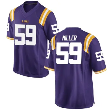 Purple Game Youth Tyler Miller LSU Tigers Football College Jersey