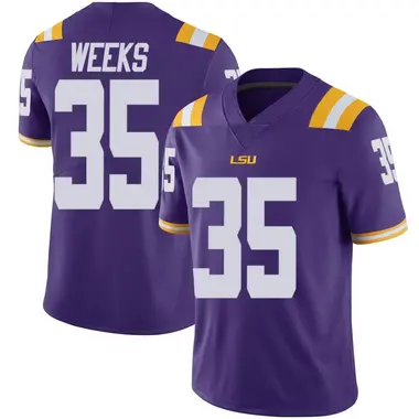 Purple Limited Men's Zach Weeks LSU Tigers Vapor Untouchable Football College Jersey