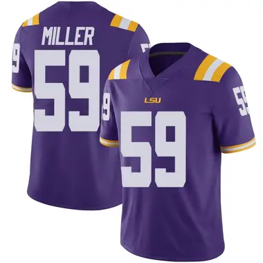 Purple Limited Youth Tyler Miller LSU Tigers Vapor Untouchable Football College Jersey