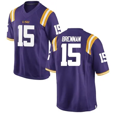 Purple Replica Men's Myles Brennan LSU Tigers Football College Jersey