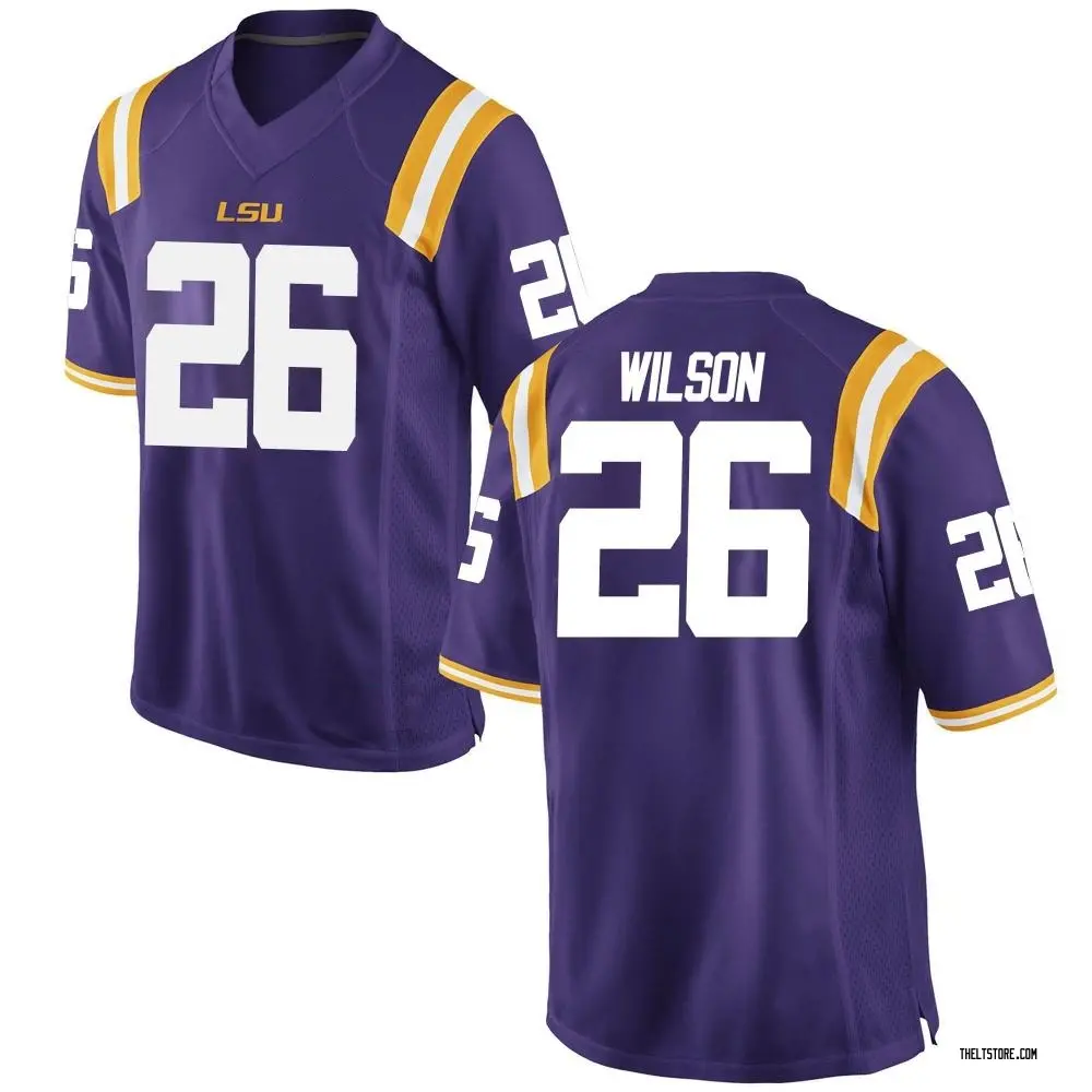 Purple Replica Men's Quad Wilson LSU Tigers Football College Jersey
