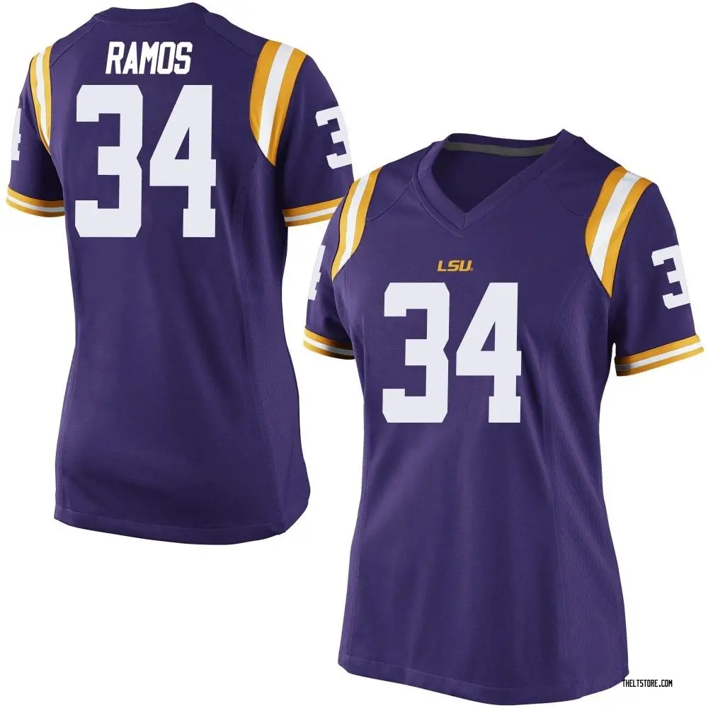 Purple Replica Women's Damian Ramos LSU Tigers Football College Jersey