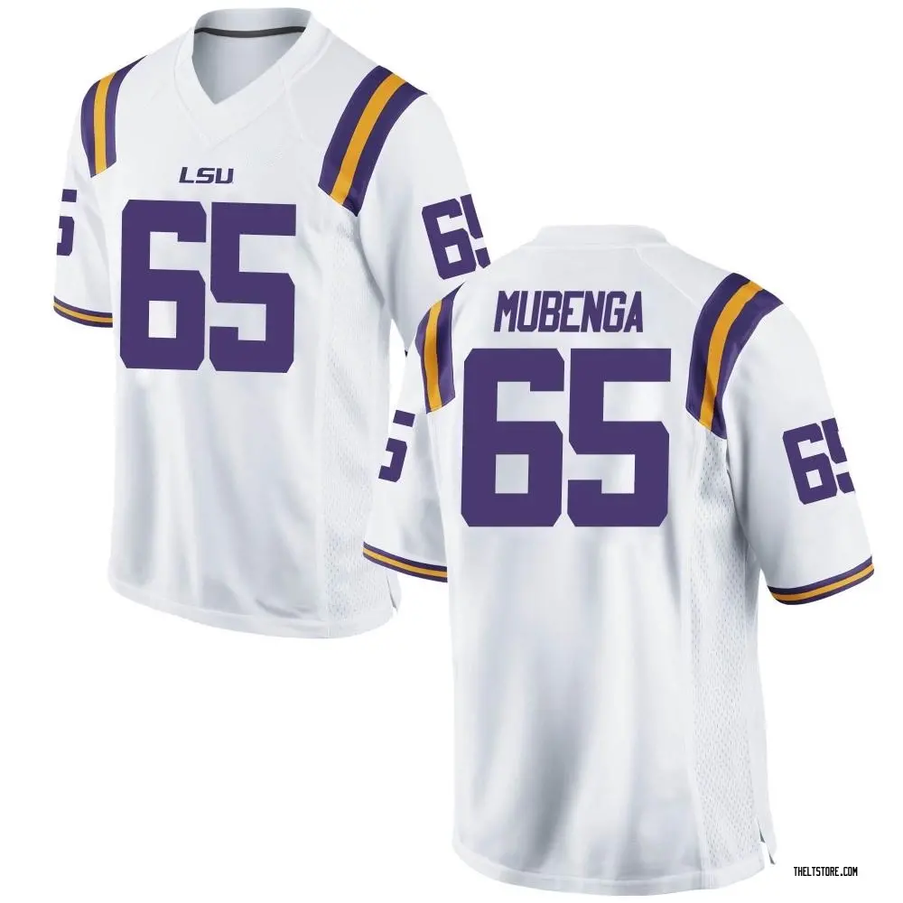 White Game Men's Paul Mubenga LSU Tigers Football College Jersey