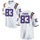 White Game Men's TaRon Francis LSU Tigers Football College Jersey