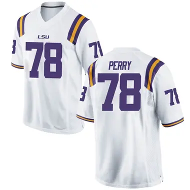 White Game Men's Thomas Perry LSU Tigers Football College Jersey