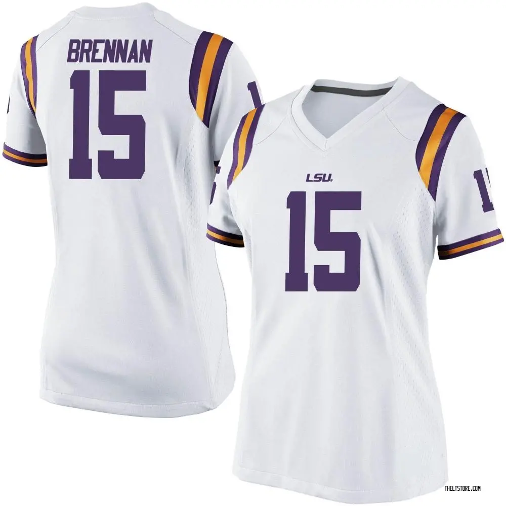 White Game Women's Myles Brennan LSU Tigers Football College Jersey