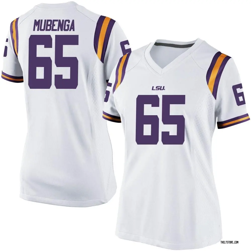 White Game Women's Paul Mubenga LSU Tigers Football College Jersey