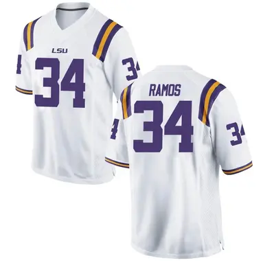 White Game Youth Damian Ramos LSU Tigers Football College Jersey