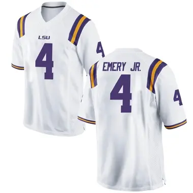 White Game Youth John Emery Jr. LSU Tigers Football College Jersey