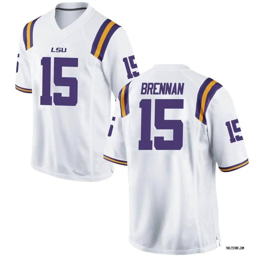 White Game Youth Myles Brennan LSU Tigers Football College Jersey