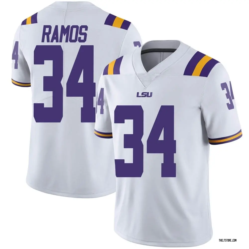White Limited Men's Damian Ramos LSU Tigers Football College Jersey