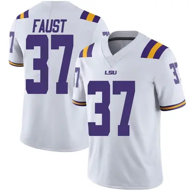 White Limited Men's Hunter Faust LSU Tigers Football College Jersey