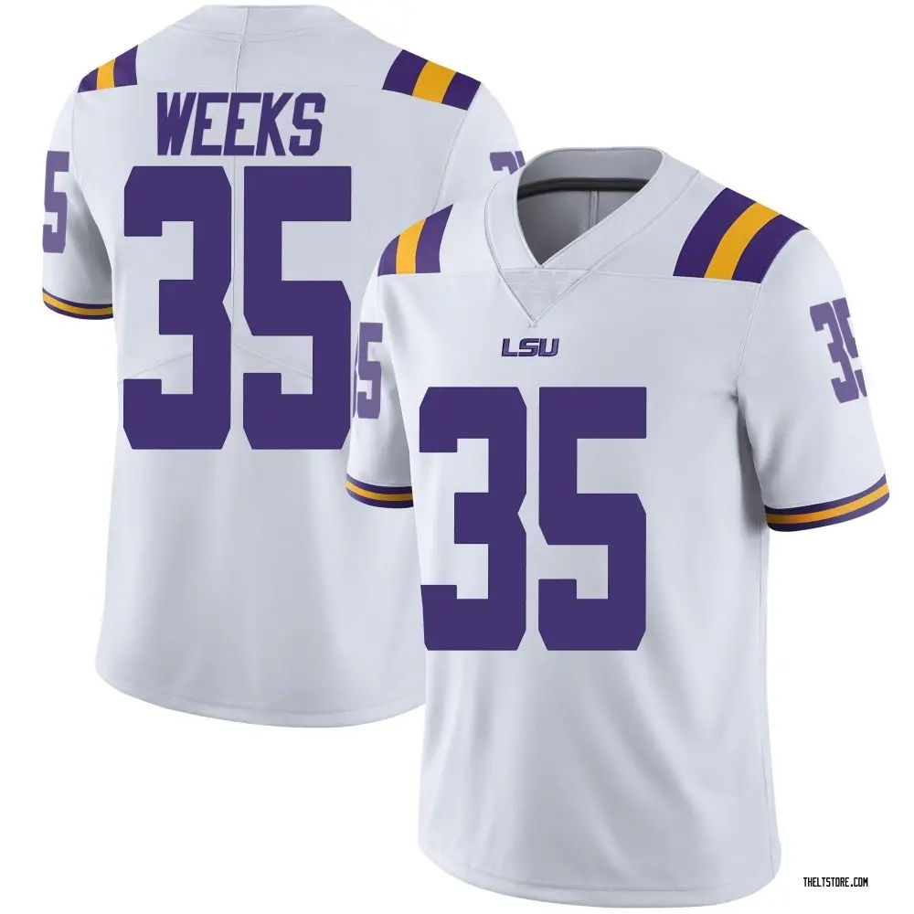 White Limited Men's Zach Weeks LSU Tigers Football College Jersey