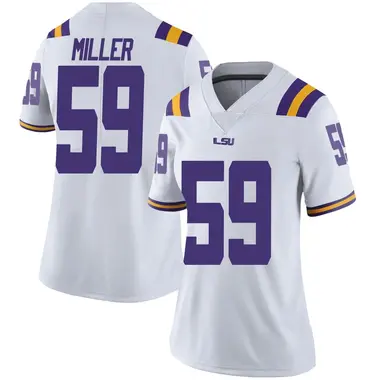 White Limited Women's Tyler Miller LSU Tigers Football College Jersey