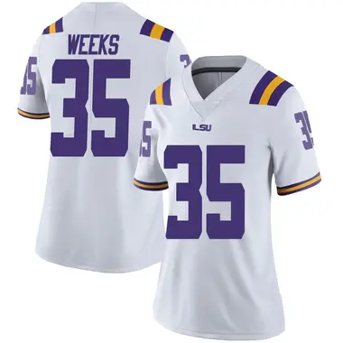 White Limited Women's Zach Weeks LSU Tigers Football College Jersey