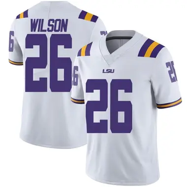 White Limited Youth Quad Wilson LSU Tigers Football College Jersey