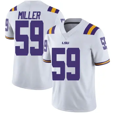 White Limited Youth Tyler Miller LSU Tigers Football College Jersey