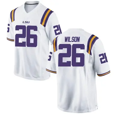 White Replica Men's Quad Wilson LSU Tigers Football College Jersey