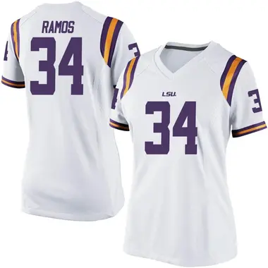 White Replica Women's Damian Ramos LSU Tigers Football College Jersey