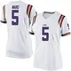 White Replica Women's Jay Ward LSU Tigers Football College Jersey