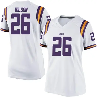 White Replica Women's Quad Wilson LSU Tigers Football College Jersey
