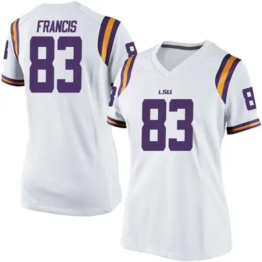White Replica Women's TaRon Francis LSU Tigers Football College Jersey